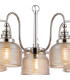 DeRuyter 57cm Semi Flush/Pendant 5 Light E27 Polished Nickel/Amber Glass-6