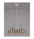 DeRuyter 57cm Semi Flush/Pendant 5 Light E27 Polished Nickel/Amber Glass-8