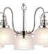 DeRuyter 57cm Semi Flush/Pendant 5 Light E27 Polished Nickel/Frosted Glass-6