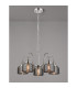 DeRuyter 57cm Semi Flush/Pendant 5 Light E27 Polished Nickel/Smoke Glass-3