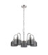 DeRuyter 57cm Semi Flush/Pendant 5 Light E27 Polished Nickel/Smoke Glass-4
