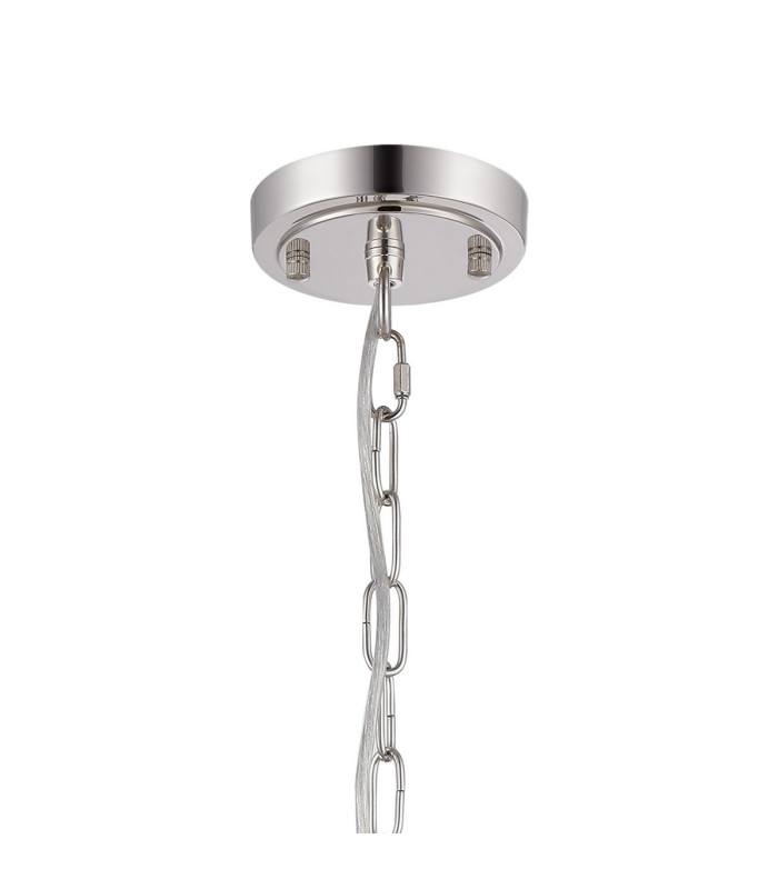 DeRuyter 57cm Semi Flush/Pendant 5 Light E27 Polished Nickel/Smoke Glass-5