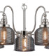 DeRuyter 57cm Semi Flush/Pendant 5 Light E27 Polished Nickel/Smoke Glass-6