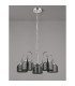 DeRuyter 57cm Semi Flush/Pendant 5 Light E27 Polished Nickel/Smoke Glass-8