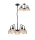 DeRuyter 57cm Semi Flush/Pendant 5 Light E27 Satin Black/Amber Glass-1