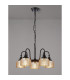 DeRuyter 57cm Semi Flush/Pendant 5 Light E27 Satin Black/Amber Glass-3