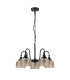 DeRuyter 57cm Semi Flush/Pendant 5 Light E27 Satin Black/Amber Glass-4