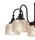 DeRuyter 57cm Semi Flush/Pendant 5 Light E27 Satin Black/Amber Glass-6
