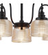 DeRuyter 57cm Semi Flush/Pendant 5 Light E27 Satin Black/Amber Glass-7