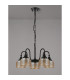 DeRuyter 57cm Semi Flush/Pendant 5 Light E27 Satin Black/Amber Glass-8