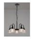 DeRuyter 57cm Semi Flush/Pendant 5 Light E27 Satin Black/Clear Glass-3