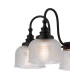 DeRuyter 57cm Semi Flush/Pendant 5 Light E27 Satin Black/Clear Glass-7