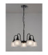 DeRuyter 57cm Semi Flush/Pendant 5 Light E27 Satin Black/Frosted Glass-3