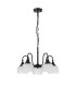 DeRuyter 57cm Semi Flush/Pendant 5 Light E27 Satin Black/Frosted Glass-4