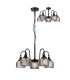 DeRuyter 57cm Semi Flush/Pendant 5 Light E27 Satin Black/Smoke Glass-1