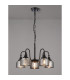 DeRuyter 57cm Semi Flush/Pendant 5 Light E27 Satin Black/Smoke Glass-3