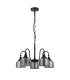 DeRuyter 57cm Semi Flush/Pendant 5 Light E27 Satin Black/Smoke Glass-4