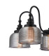 DeRuyter 57cm Semi Flush/Pendant 5 Light E27 Satin Black/Smoke Glass-7