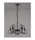 DeRuyter 57cm Semi Flush/Pendant 5 Light E27 Satin Black/Smoke Glass-8