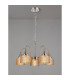 DeRuyter 57cm Semi Flush/Pendant 5 Light E27 Satin Nickel/Amber Glass-3