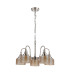 DeRuyter 57cm Semi Flush/Pendant 5 Light E27 Satin Nickel/Amber Glass-4