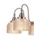 DeRuyter 57cm Semi Flush/Pendant 5 Light E27 Satin Nickel/Amber Glass-7