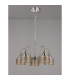 DeRuyter 57cm Semi Flush/Pendant 5 Light E27 Satin Nickel/Amber Glass-8