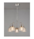 DeRuyter 57cm Semi Flush/Pendant 5 Light E27 Satin Nickel/Clear Glass-3