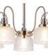 DeRuyter 57cm Semi Flush/Pendant 5 Light E27 Satin Nickel/Clear Glass-6