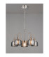DeRuyter 57cm Semi Flush/Pendant 5 Light E27 Satin Nickel/Smoke Glass-3