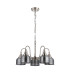 DeRuyter 57cm Semi Flush/Pendant 5 Light E27 Satin Nickel/Smoke Glass-4