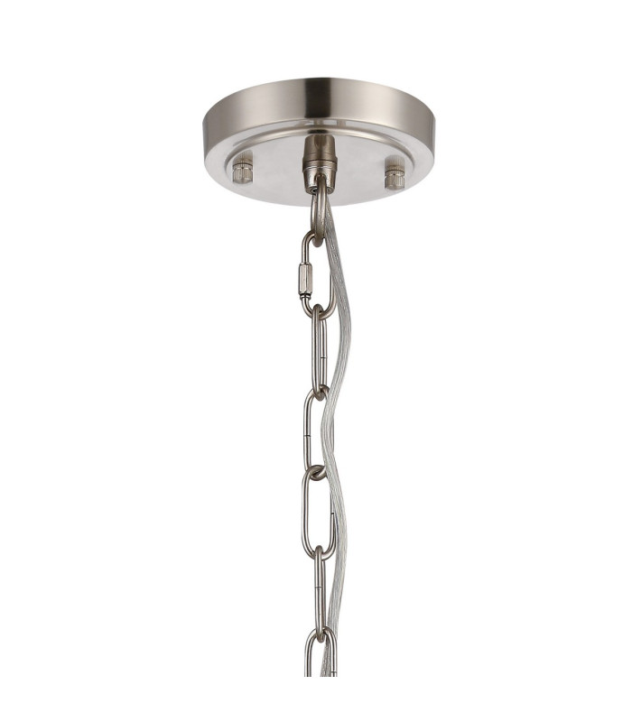 DeRuyter 57cm Semi Flush/Pendant 5 Light E27 Satin Nickel/Smoke Glass-5