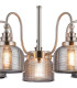 DeRuyter 57cm Semi Flush/Pendant 5 Light E27 Satin Nickel/Smoke Glass-6