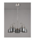DeRuyter 57cm Semi Flush/Pendant 5 Light E27 Satin Nickel/Smoke Glass-8