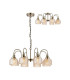 DeRuyter 73cm Semi Flush/Pendant 8 Light E27 Antique Brass/Amber Glass-1