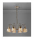 DeRuyter 73cm Semi Flush/Pendant 8 Light E27 Antique Brass/Amber Glass-3