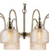DeRuyter 73cm Semi Flush/Pendant 8 Light E27 Antique Brass/Amber Glass-6