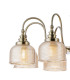 DeRuyter 73cm Semi Flush/Pendant 8 Light E27 Antique Brass/Amber Glass-7