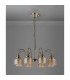 DeRuyter 73cm Semi Flush/Pendant 8 Light E27 Antique Brass/Amber Glass-8