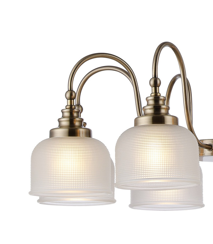 DeRuyter 73cm Semi Flush/Pendant 8 Light E27 Antique Brass/Frosted Glass-7