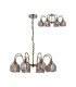 DeRuyter 73cm Semi Flush/Pendant 8 Light E27 Antique Brass/Smoke Glass-1