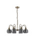 DeRuyter 73cm Semi Flush/Pendant 8 Light E27 Antique Brass/Smoke Glass-4