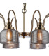DeRuyter 73cm Semi Flush/Pendant 8 Light E27 Antique Brass/Smoke Glass-6