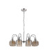 DeRuyter 73cm Semi Flush/Pendant 8 Light E27 Polished Nickel/Amber Glass-4