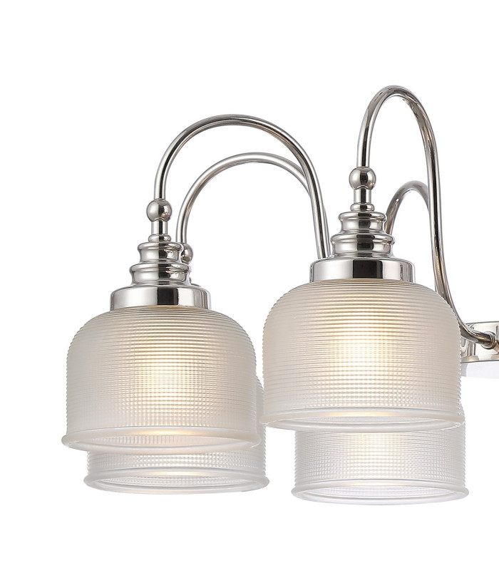 DeRuyter 73cm Semi Flush/Pendant 8 Light E27 Polished Nickel/Frosted Glass-7