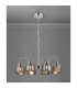 DeRuyter 73cm Semi Flush/Pendant 8 Light E27 Polished Nickel/Smoke Glass-3