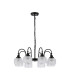 DeRuyter 73cm Semi Flush/Pendant 8 Light E27 Satin Black/Clear Glass-4
