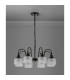 DeRuyter 73cm Semi Flush/Pendant 8 Light E27 Satin Black/Clear Glass-8