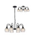 DeRuyter 73cm Semi Flush/Pendant 8 Light E27 Satin Black/Frosted Glass-1