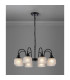DeRuyter 73cm Semi Flush/Pendant 8 Light E27 Satin Black/Frosted Glass-3
